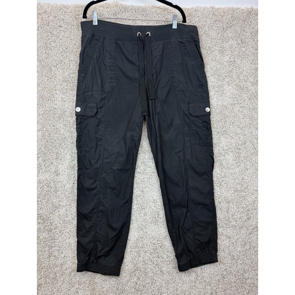 Calvin Klein Performance Womens XL Black Cargo Jogger Pants Drawstring Casual